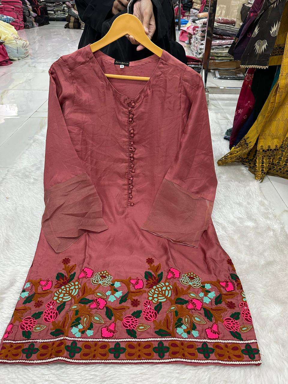 MONSOON SILK EMBROIDERED KURTI CODE - NOP25 BY RTW